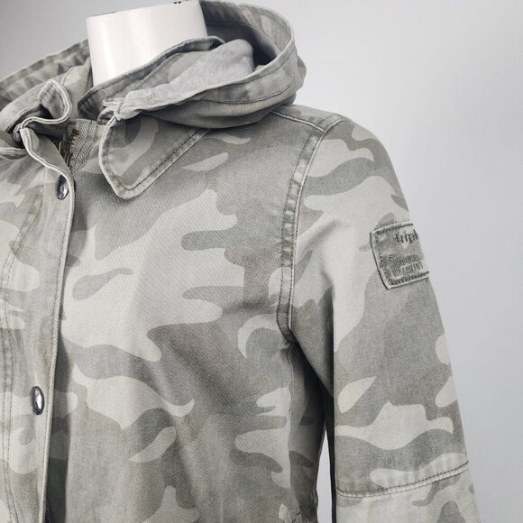 Triple Five Soul Grey Camo Cotton Zip Up Jacket Size M - Picture 3 of 10